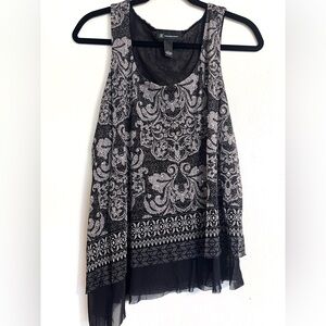 INC International Concepts Sleeveless Asymmetrical Top Blouse with Rhinestones